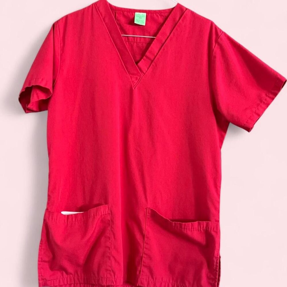Fashion Seal Healthcare Red Scrub Top Size XS Unisex